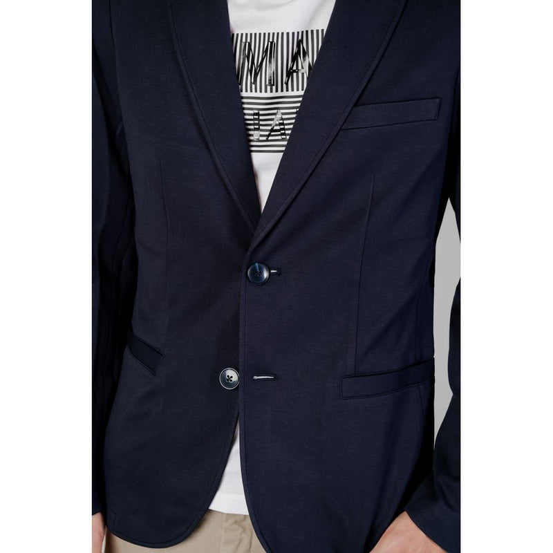 Armani Exchange Blue Viscose Blazer