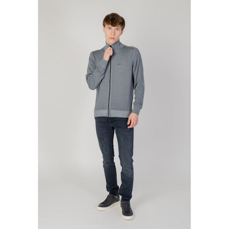 Hugo Boss Gray Wool Cardigan