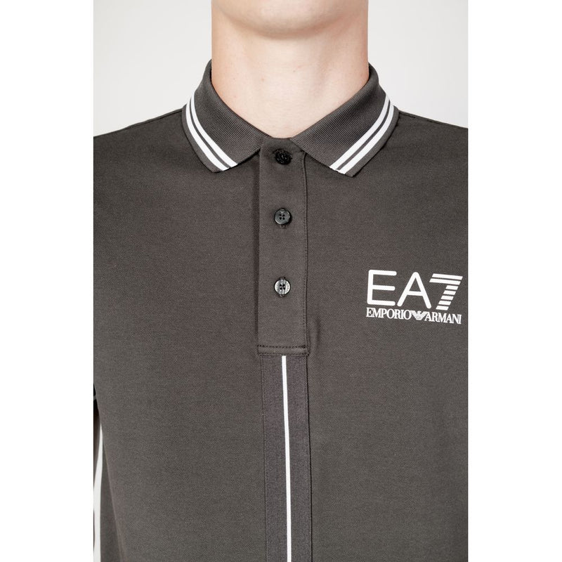 EA7 Emporio Armani Gray Cotton Polo Shirt