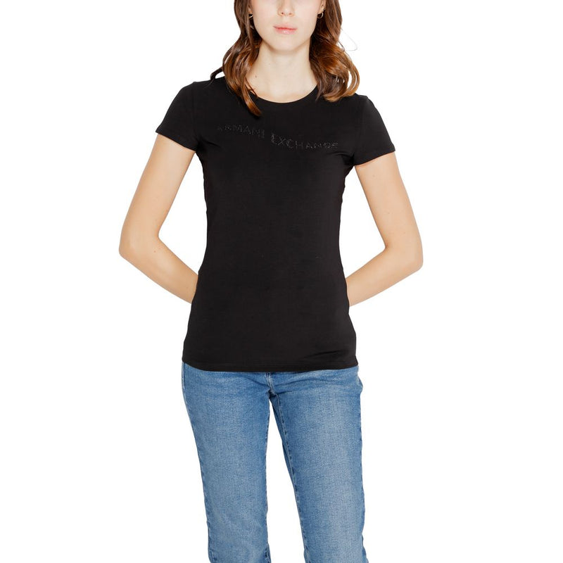 Armani Exchange Black Cotton Tops & T-Shirt