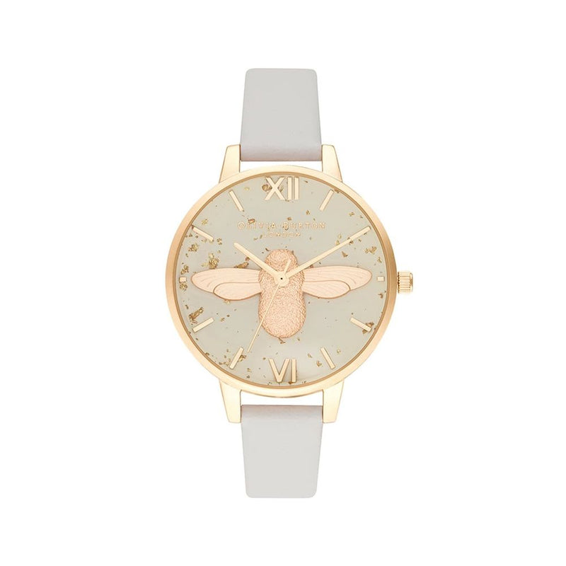 Olivia Burton Gray Synthetic Leather Watch