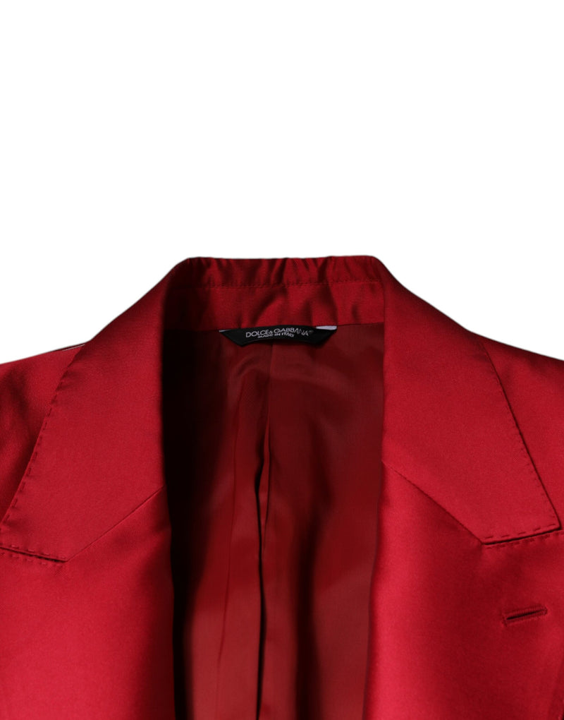 Dolce & Gabbana Red Polyester Single Breasted Formal Suit