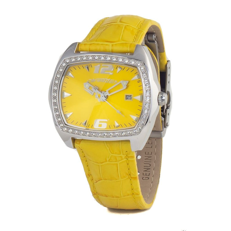 Chronotech Yellow Leather Watch