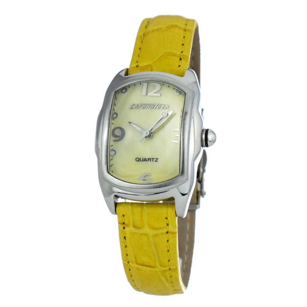 Chronotech Yellow Leather Watch