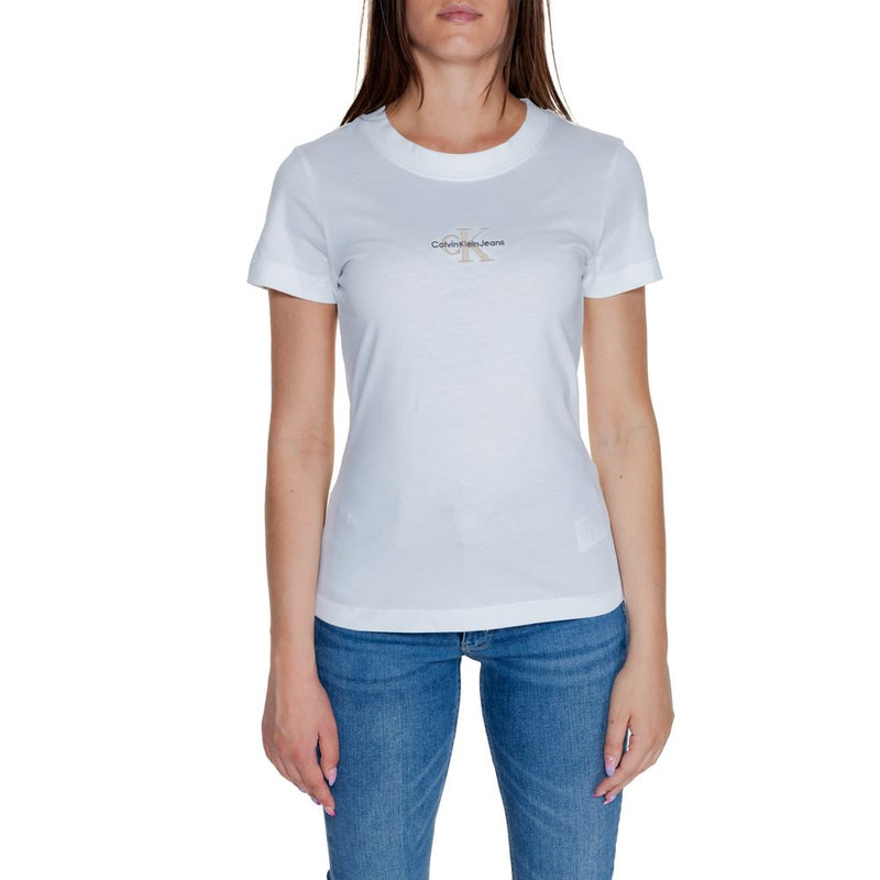 Calvin Klein Jeans White Cotton Rigenerato Tops & T-Shirt