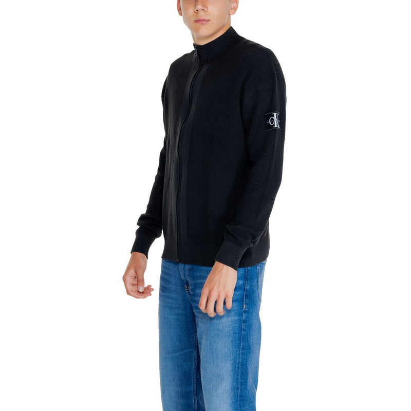 Calvin Klein Jeans Black Cotton Rigenerato Cardigan