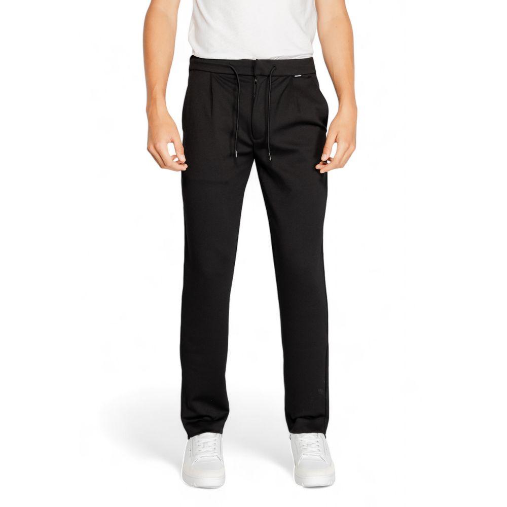 Calvin Klein Black Recycled Polyester Jeans & Pant