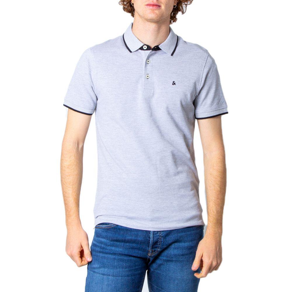 Jack Jones Gray Cotton Polo Shirt