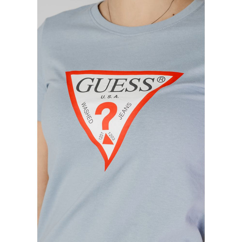 Guess Blue Cotton Tops & T-Shirt