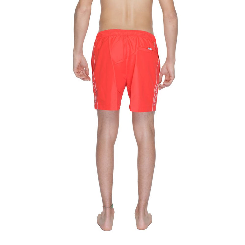 Calvin Klein Red Recycled Polyester Swimwear