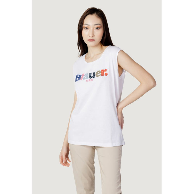 Blauer White Cotton Tops & T-Shirt