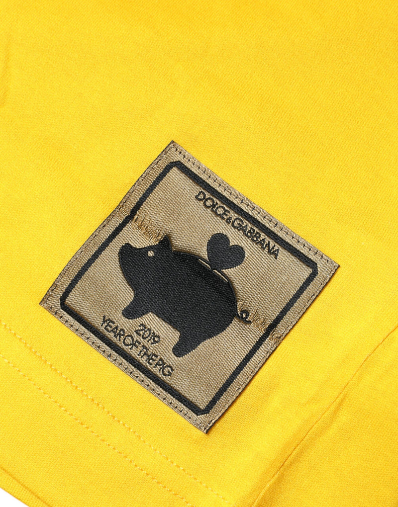 Dolce & Gabbana Yellow 2019 Year Of The Pig Short Sleeves T-shirt