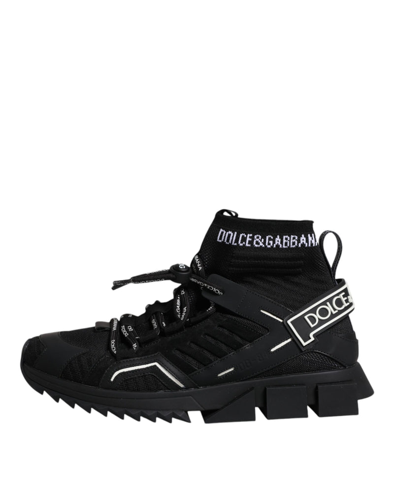 Dolce & Gabbana Black Sorrento Logo Men Sneakers Socks Shoes