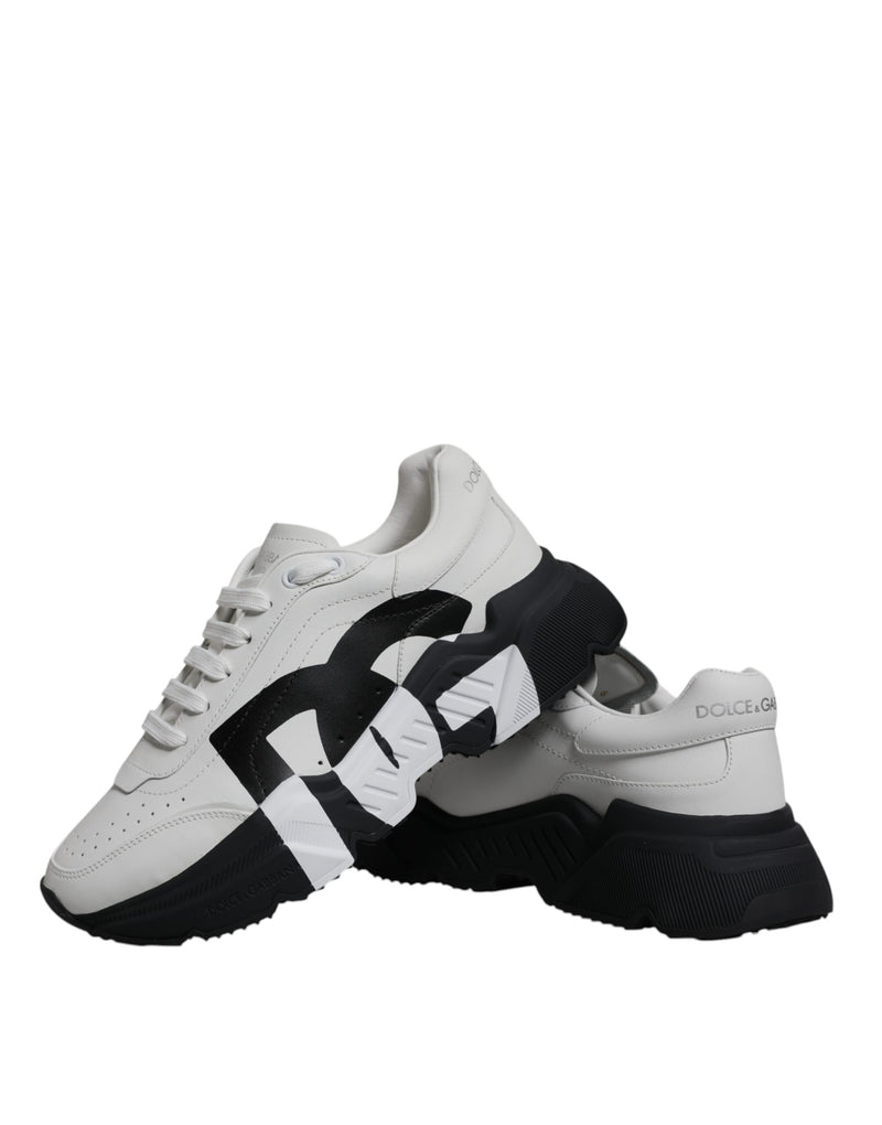 Dolce & Gabbana White Black DAYMASTER Leather Sneakers Shoes