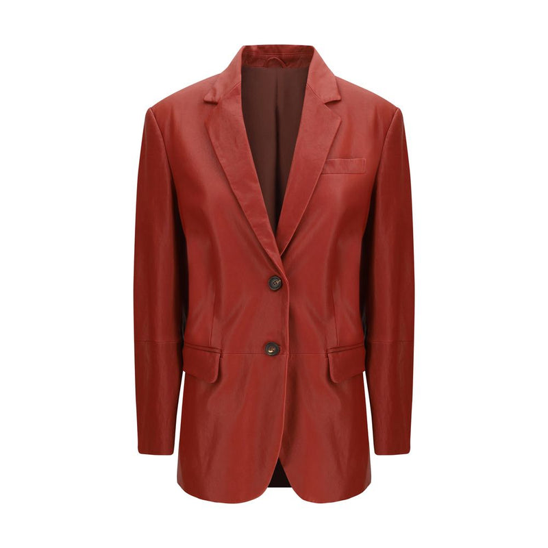 Brunello Cucinelli Leather Blazer Jacket