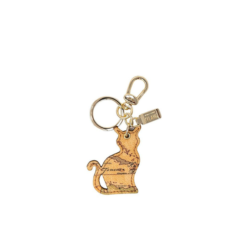 Alviero Martini Prima Classe Beige Leather Keychain