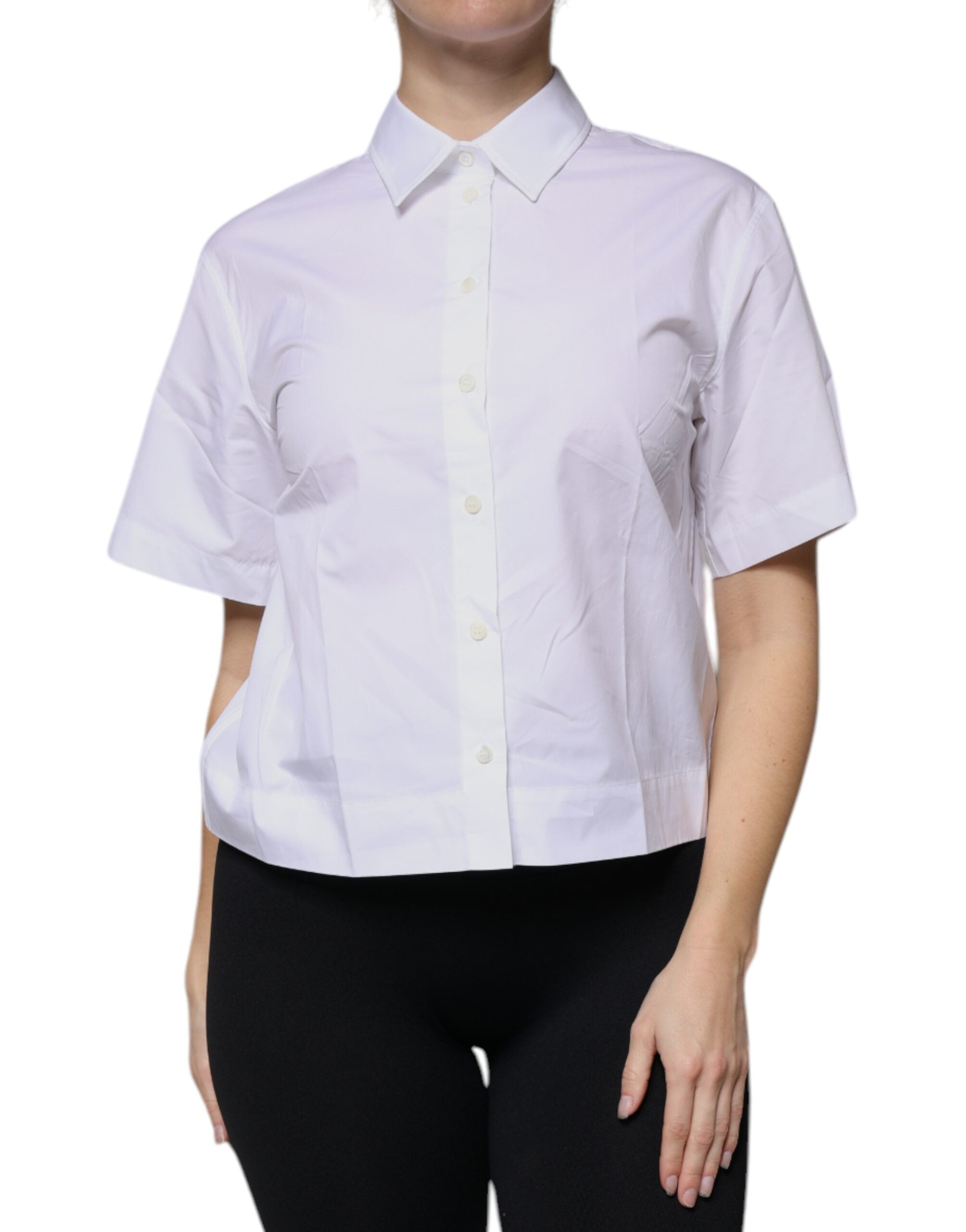 Dolce & Gabbana White Collared Short Sleeve Polo Shirt Top