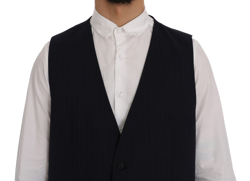 Dolce & Gabbana Elegant Striped Wool Blend Waistcoat Vest