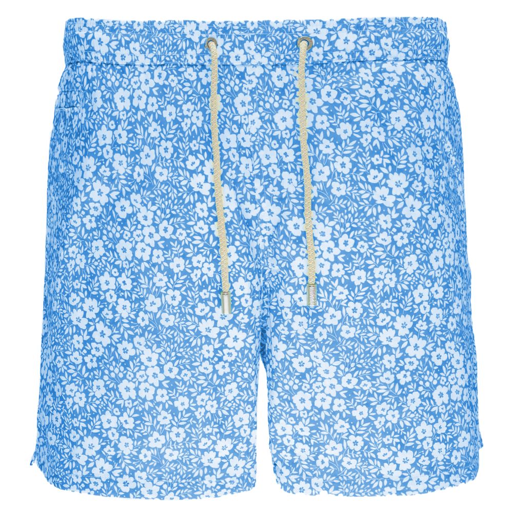 MC2 Saint Barth Light Blue Polyester Men Swim Trunk