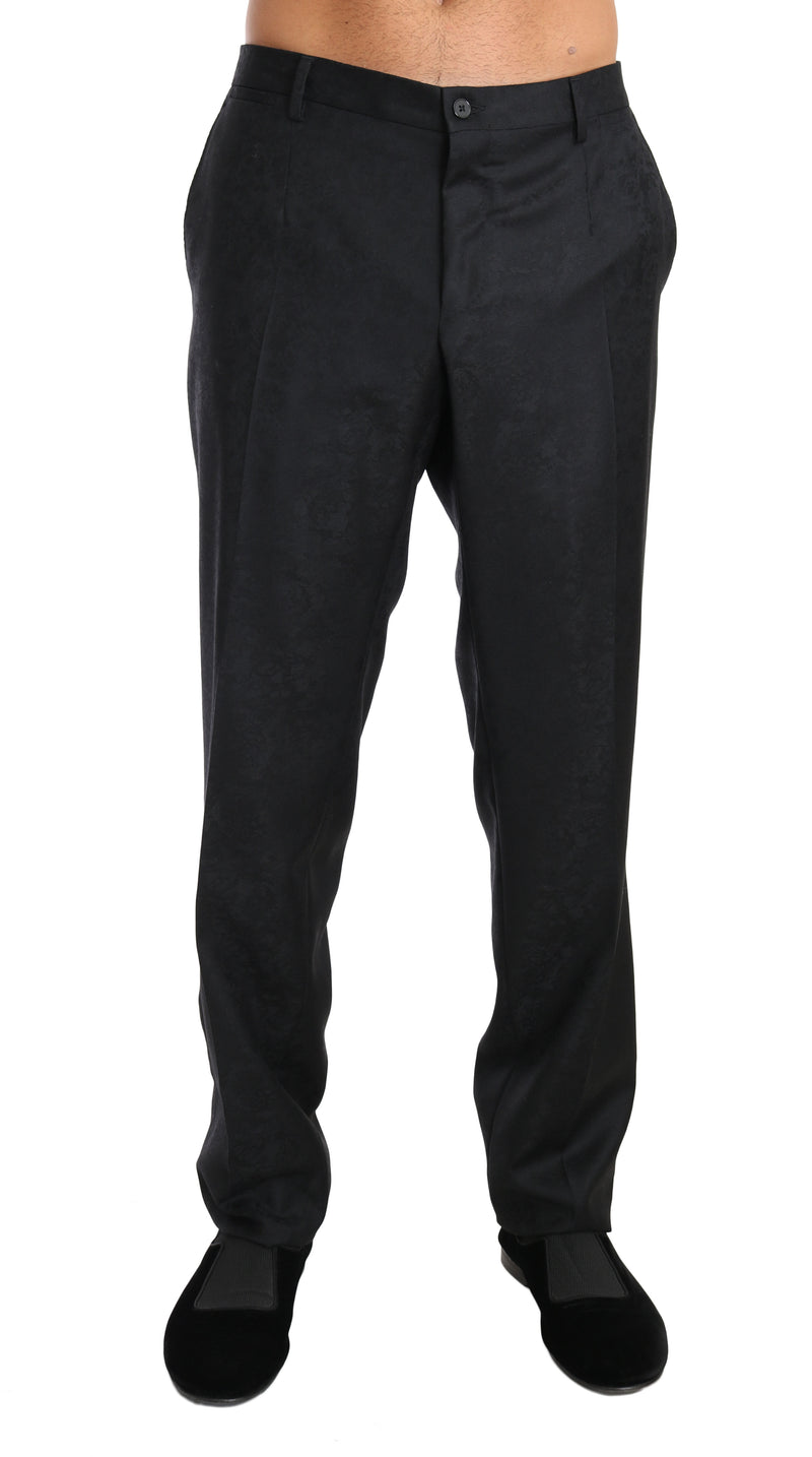 Dolce & Gabbana Elegant Gray Patterned Formal Pants