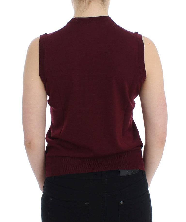 Dolce & Gabbana Elegant Red Wool Sleeveless Pullover Vest