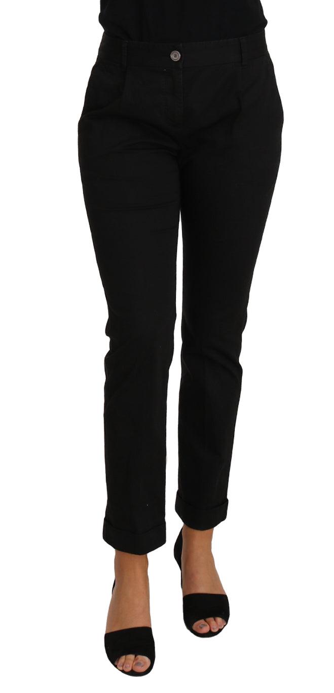 Dolce & Gabbana Elegant Black Cotton Dress Pants