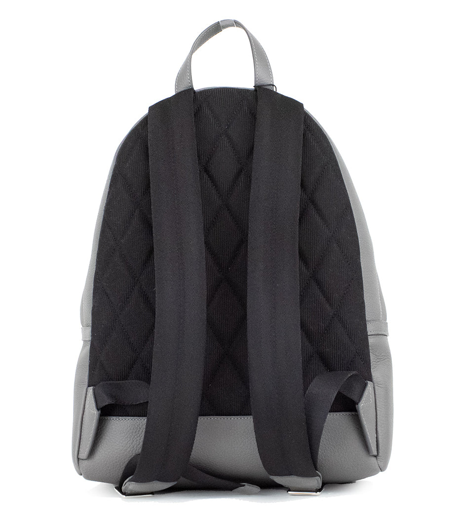 Abbeydale Branded Charcoal Grey Pebbled Leather Backpack Bookbag - Divitiae Glamour