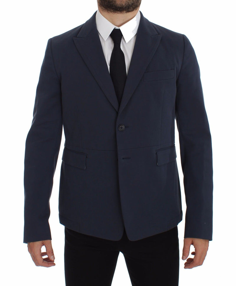 Dolce & Gabbana Elegant Blue Cotton Stretch Blazer Jacket