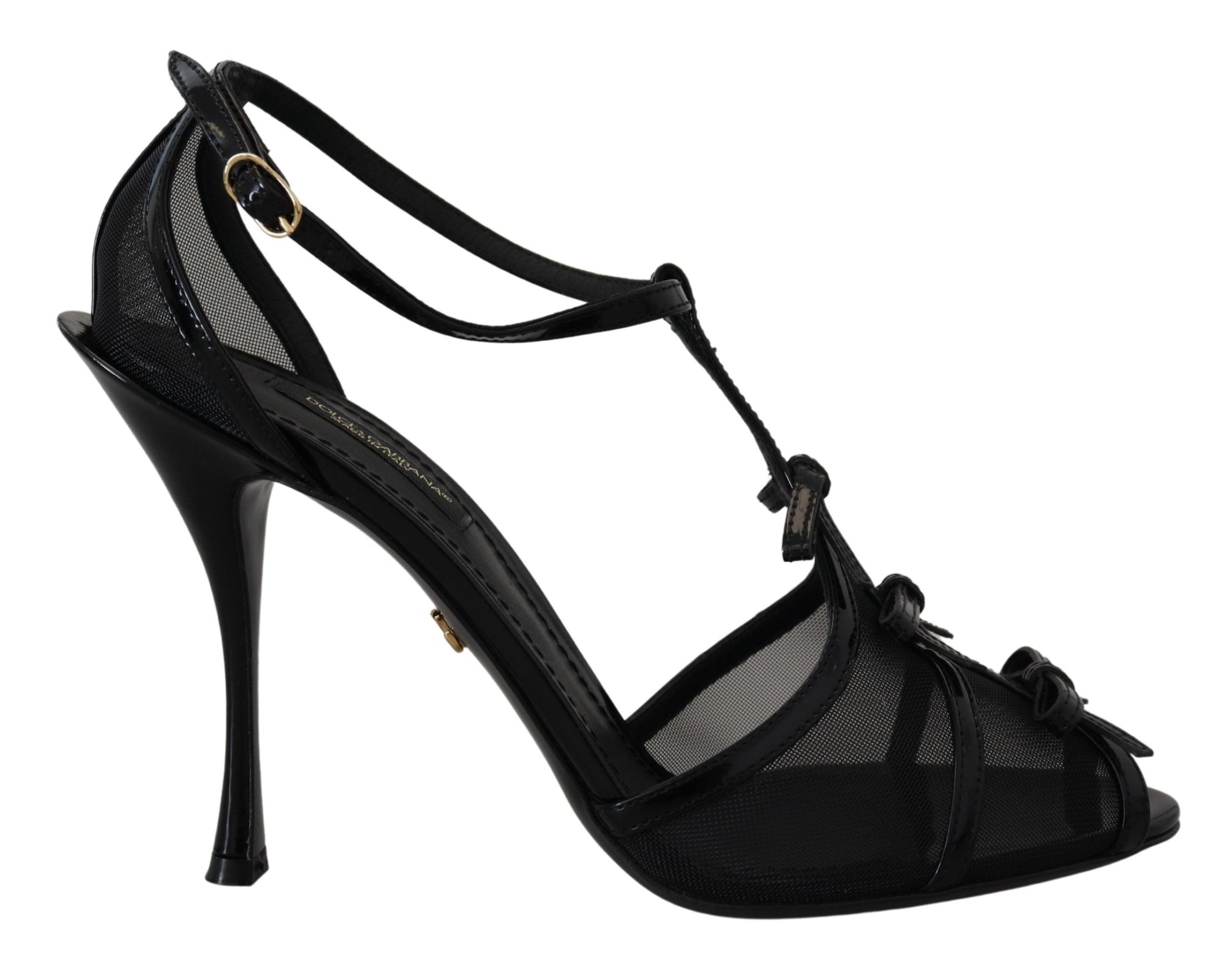 Elegant Black Stiletto Heeled Sandals - Divitiae Glamour