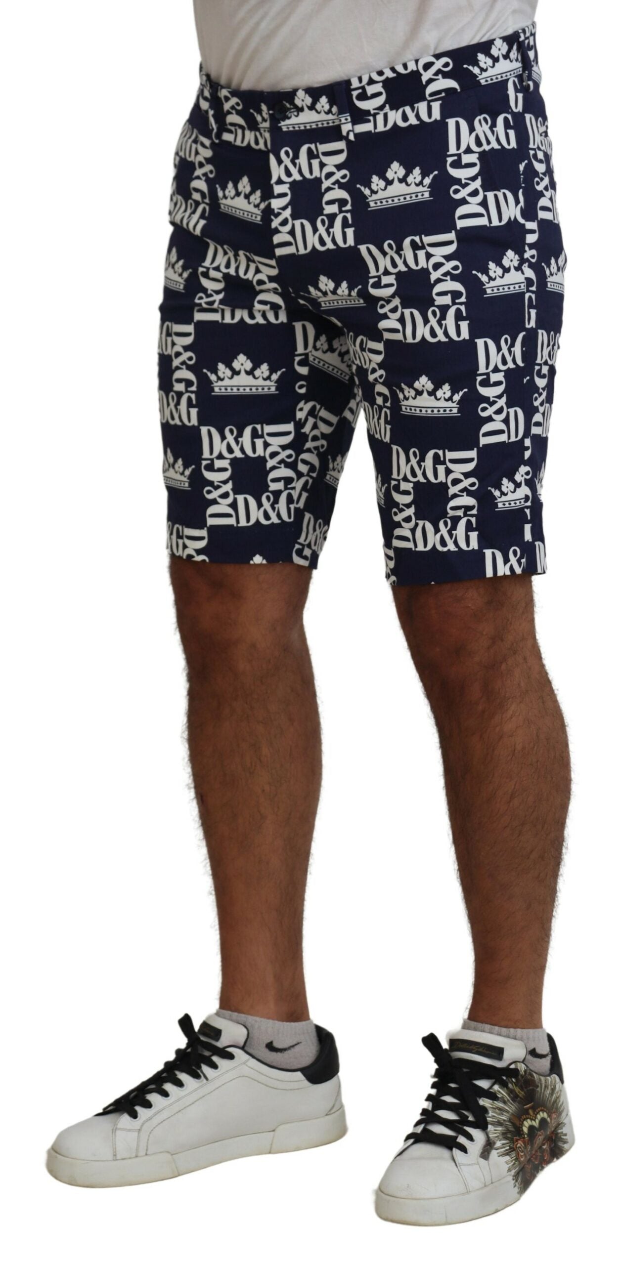 Casual Crown Print Chinos Shorts - Divitiae Glamour