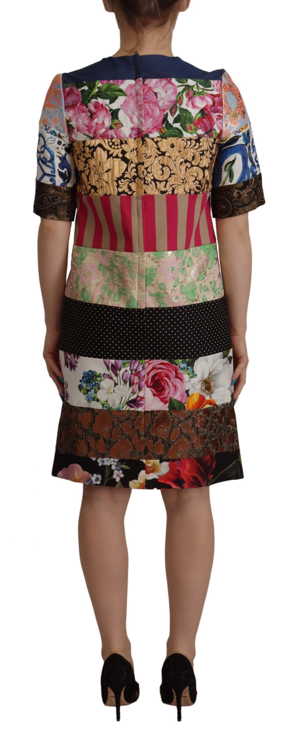 Patchwork Sheath Mini Dress - Multicolor Elegance - Divitiae Glamour