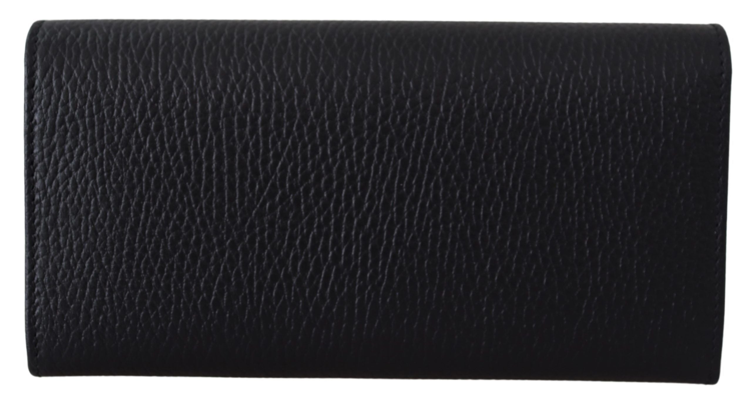 Elegant Black Leather Wallet with GG Snap Closure - Divitiae Glamour