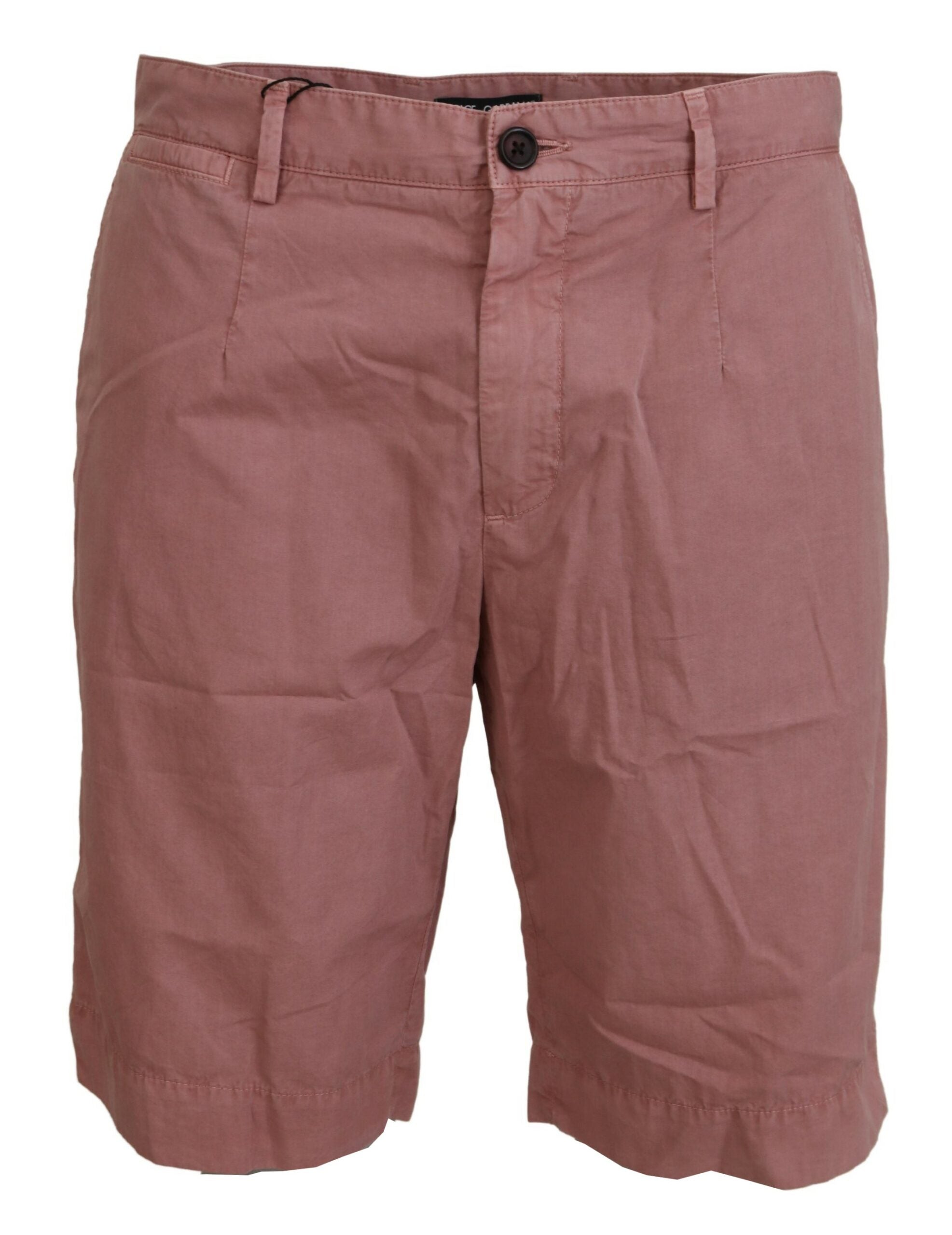 Exquisite Pink Chino Shorts for Men - Divitiae Glamour