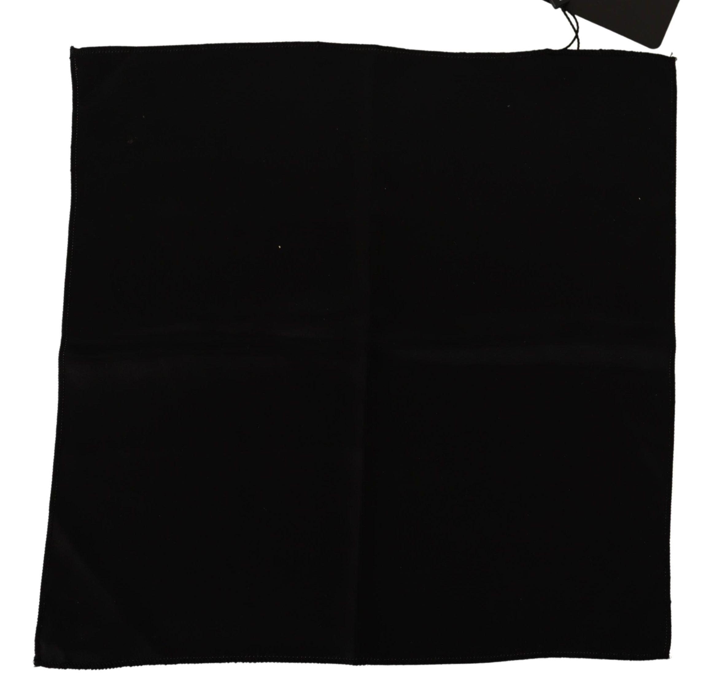 Elegant Black Silk Pocket Square - Divitiae Glamour