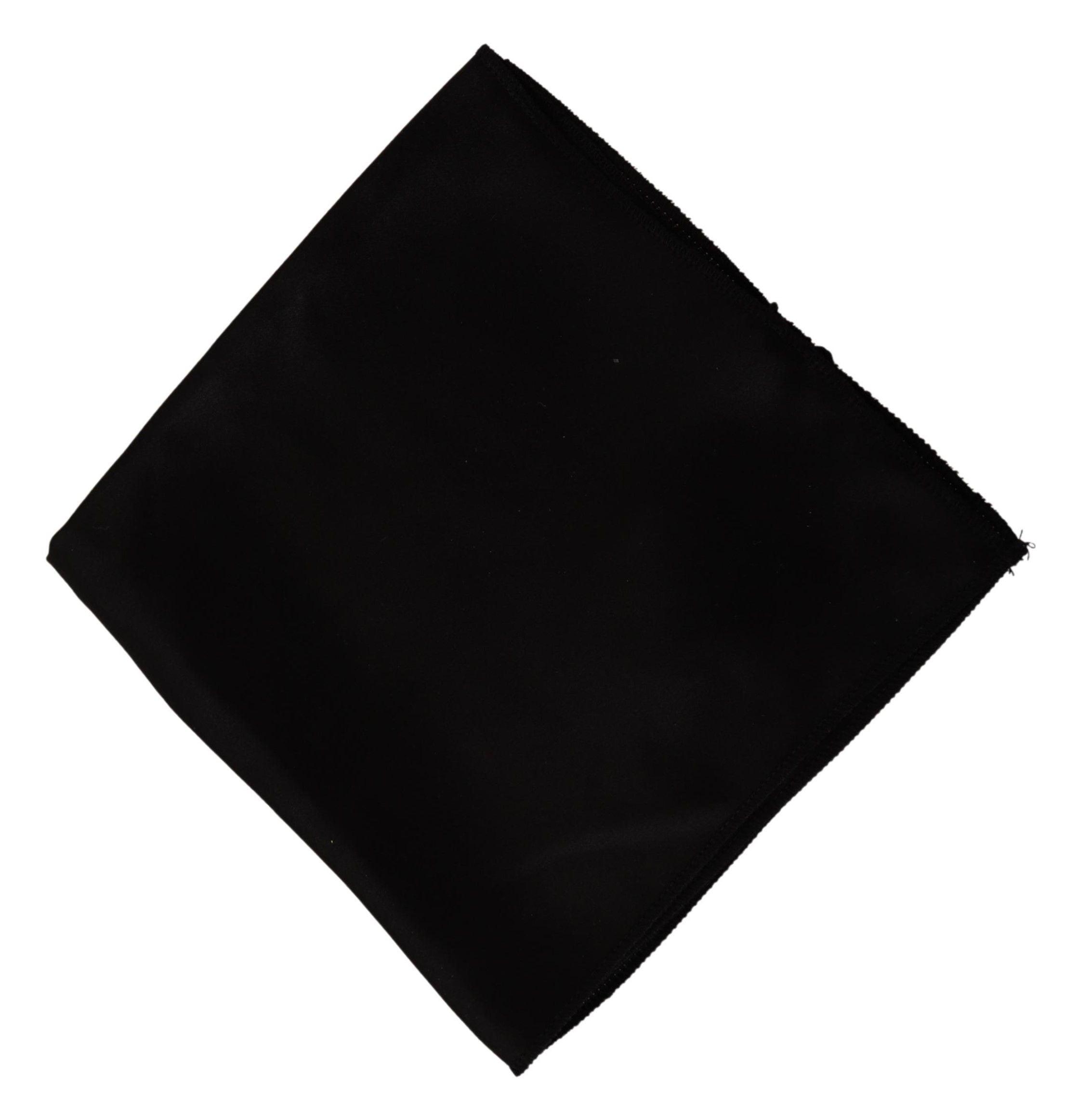 Elegant Black Silk Pocket Square - Divitiae Glamour