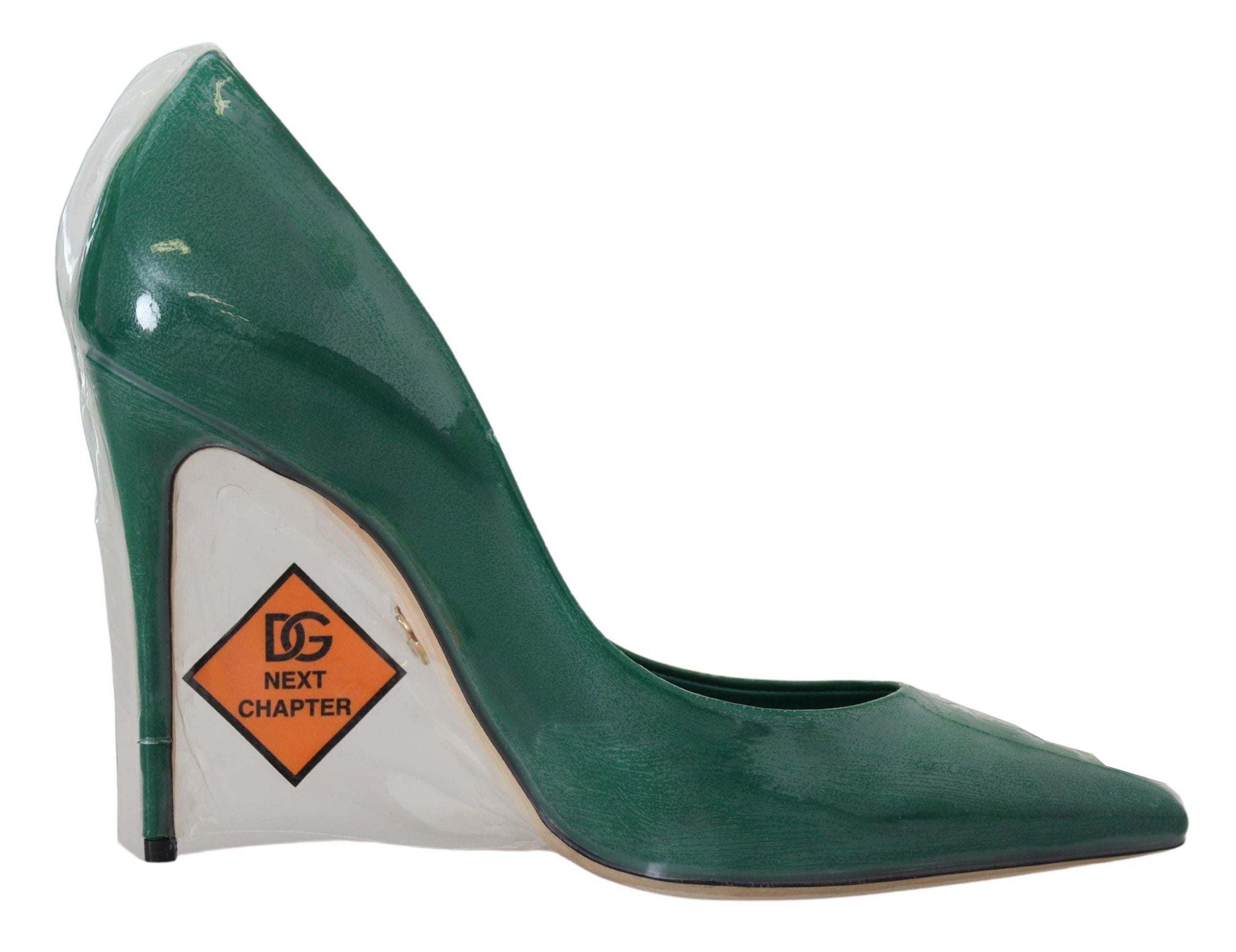 Emerald Elegance Leather Heels Pumps - Divitiae Glamour