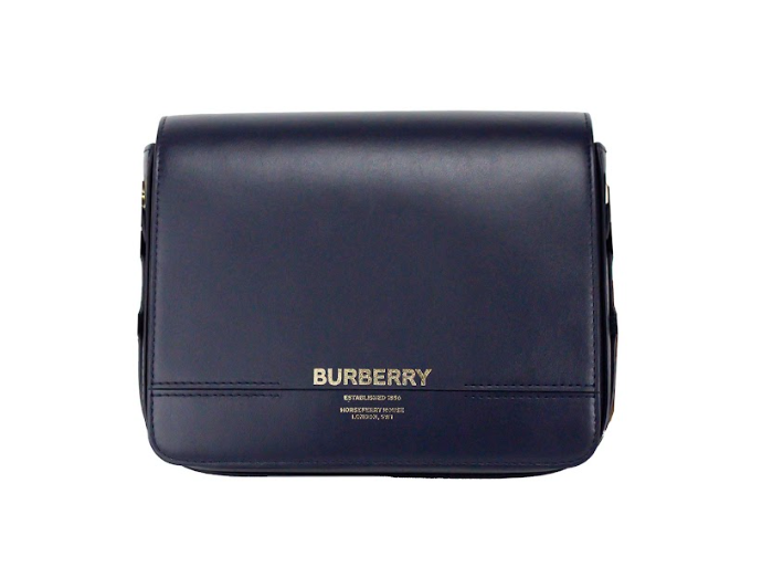 Grace Small Regency Blue Smooth Leather Flap Crossbody Handbag Purse - Divitiae Glamour