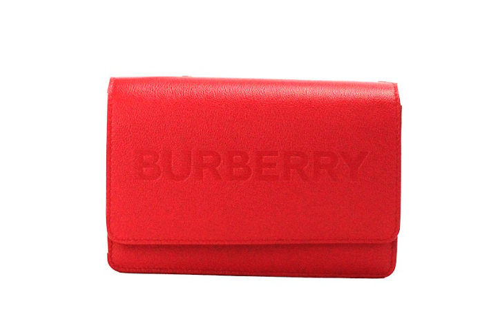 Hampshire Small Red Embossed Logo Smooth Leather Crossbody Bag - Divitiae Glamour