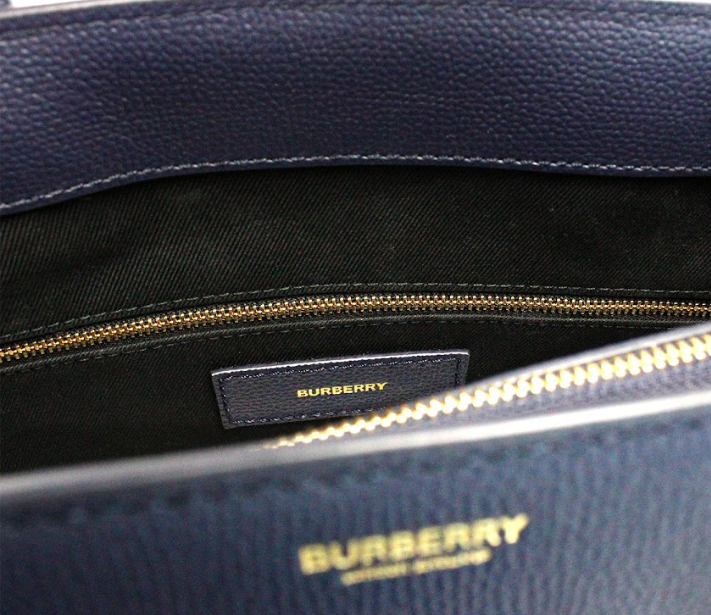 Banner Medium Regency Blue Leather Tote Crossbody Handbag Purse - Divitiae Glamour