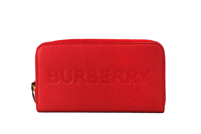 Elmore Red Embossed Logo Leather Continental Clutch Wallet - Divitiae Glamour