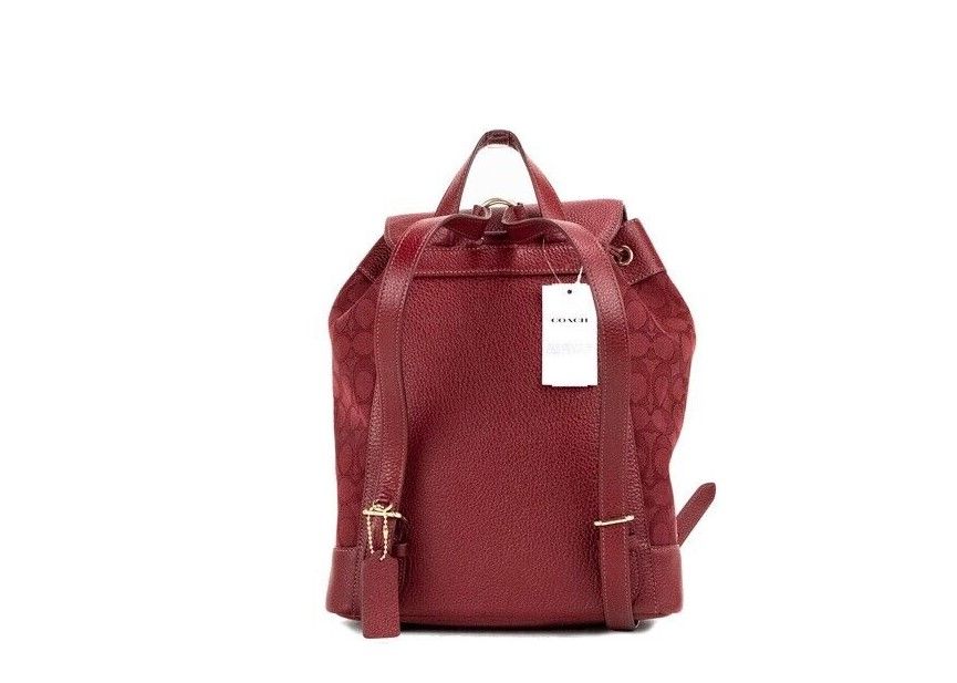 Dempsey Red Apple Signature Jacquard Canvas Logo Patch Backpack - Divitiae Glamour
