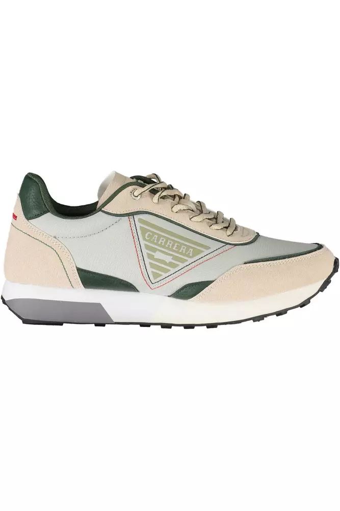 Beige ECO Leather Sneakers with Contrasting Details - Divitiae Glamour