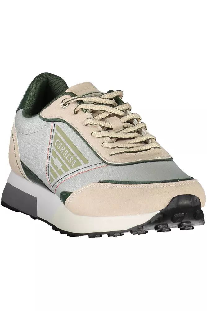 Beige ECO Leather Sneakers with Contrasting Details - Divitiae Glamour