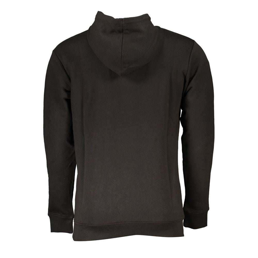 Sleek Black Hooded Sweater with Logo