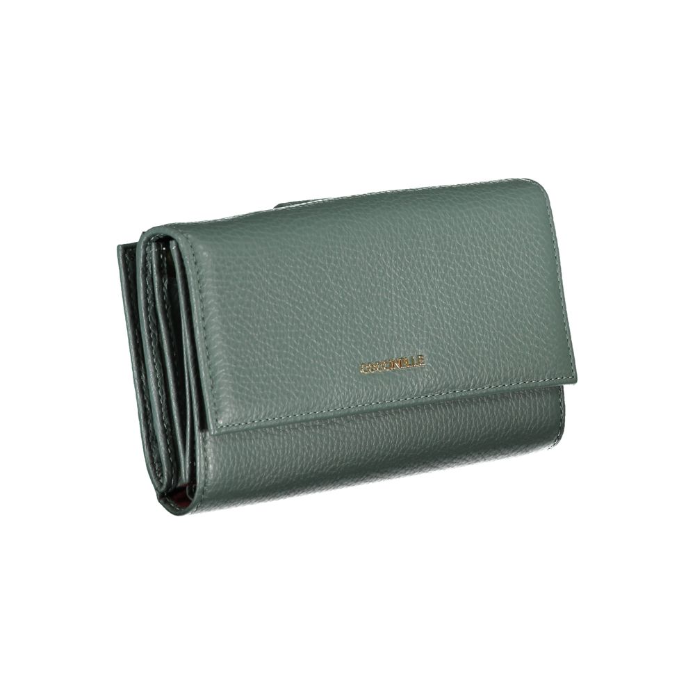 Elegant Green Leather Double Wallet