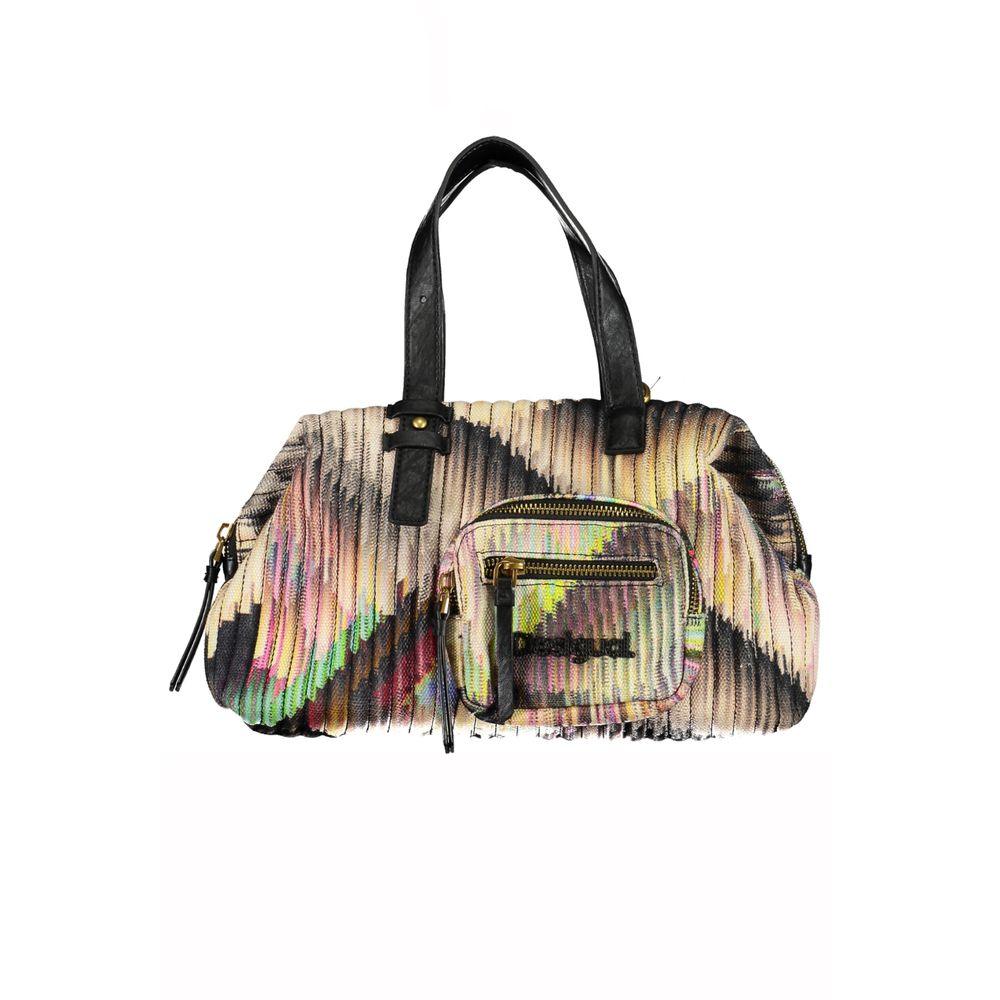 Black Polyester Handbag - Divitiae Glamour