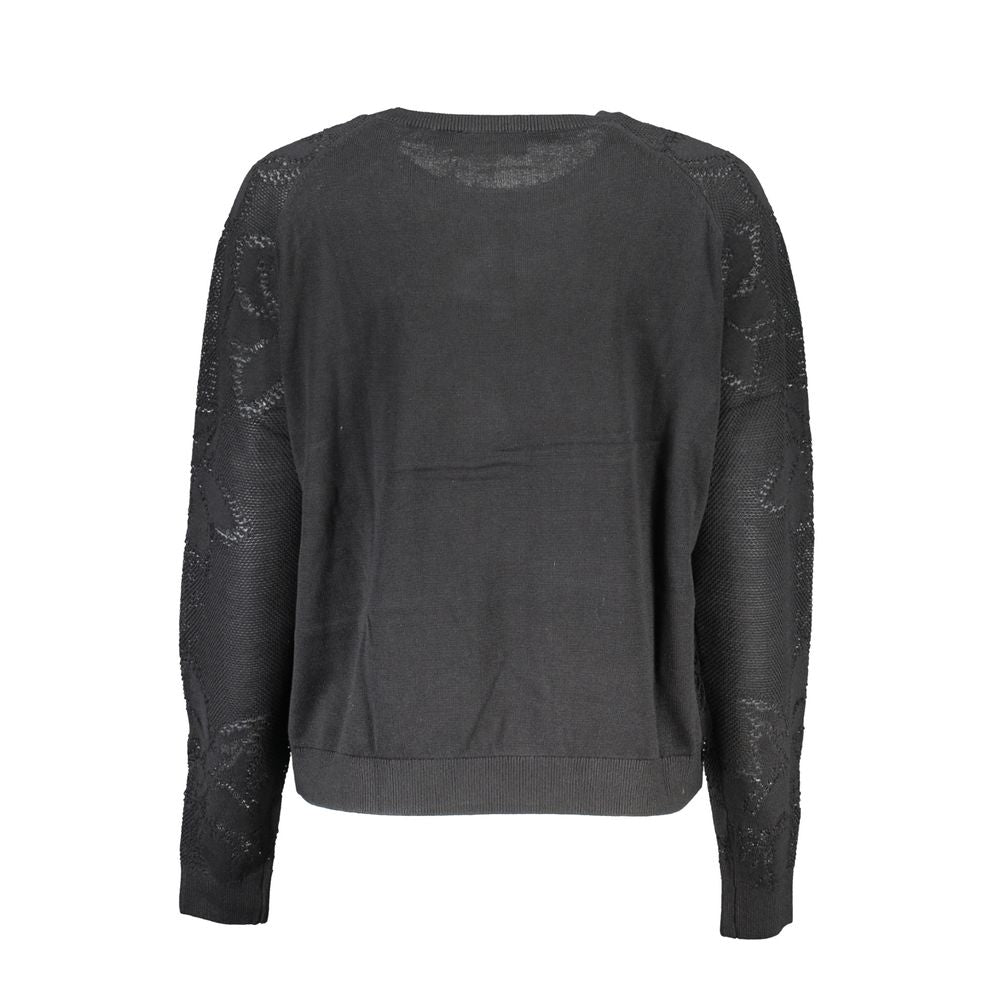 Black Cotton Sweater - Divitiae Glamour