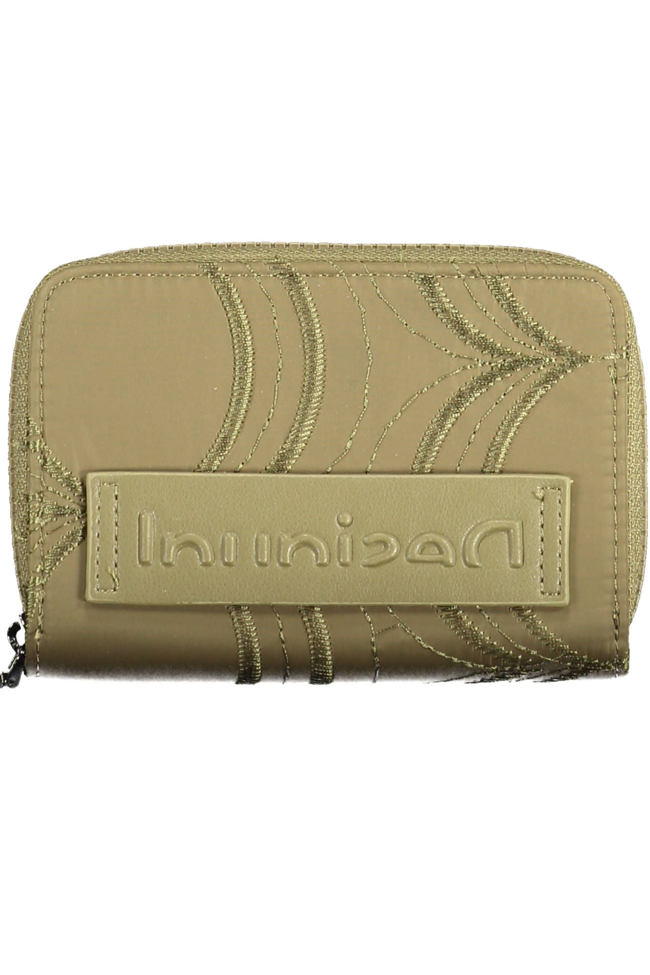 Elegant Green Zip Wallet with Contrasting Details