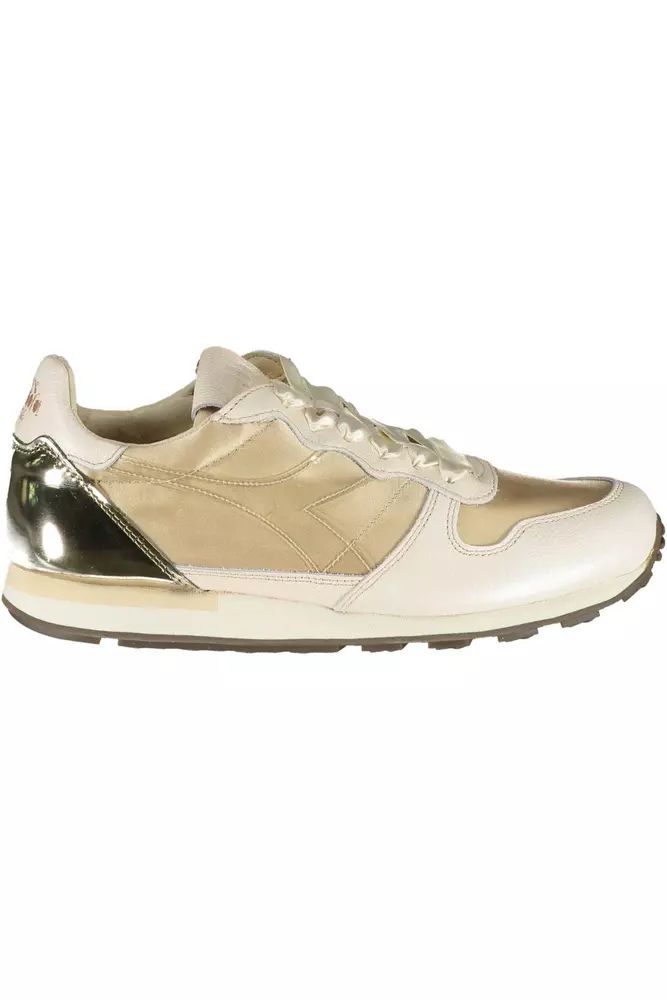 Beige Lace-Up Sneaker with Contrasting Details - Divitiae Glamour