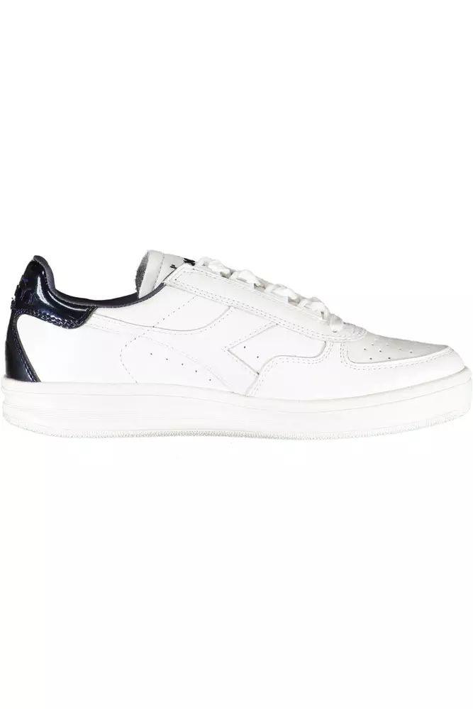 Elegant White Lace-Up Sneakers with Contrast Detail - Divitiae Glamour